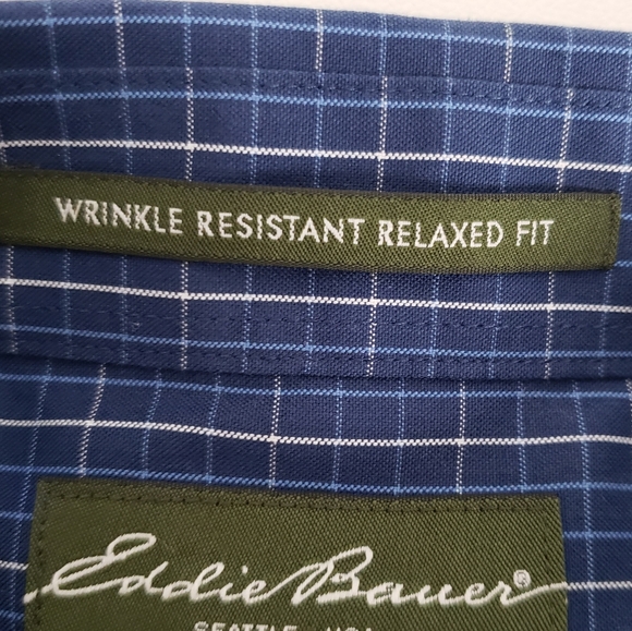 Eddie Bauer Mens Relaxed Fit Wrinkle Resitant Long Sleeve Button Shirt Size L - Picture 5 of 14